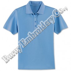 Women Light Blue Short Sleeve Polyester Cotton T-Shirts Polo Shirts